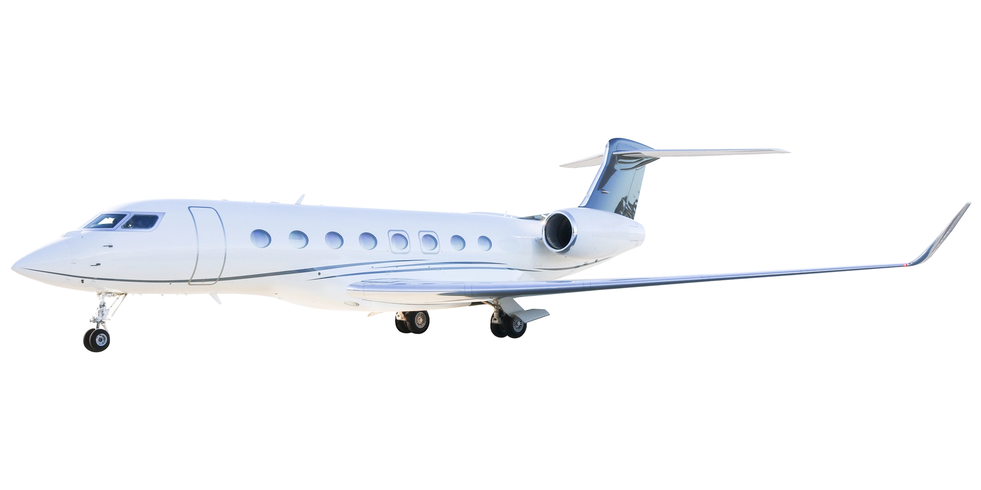 The side profile of a white Latitude 33 Aviation jet with a white background.