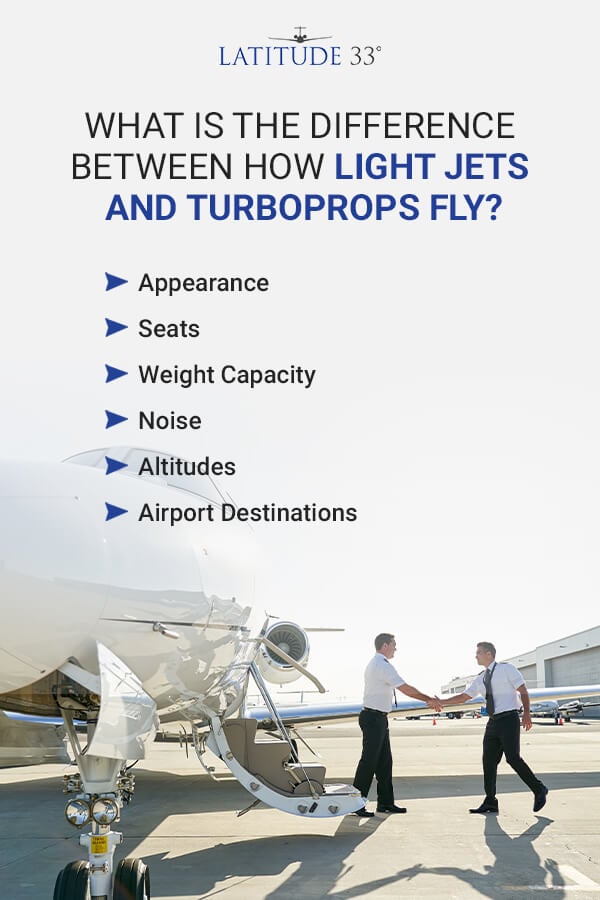 what is the difference between how light jets and turboprops fly